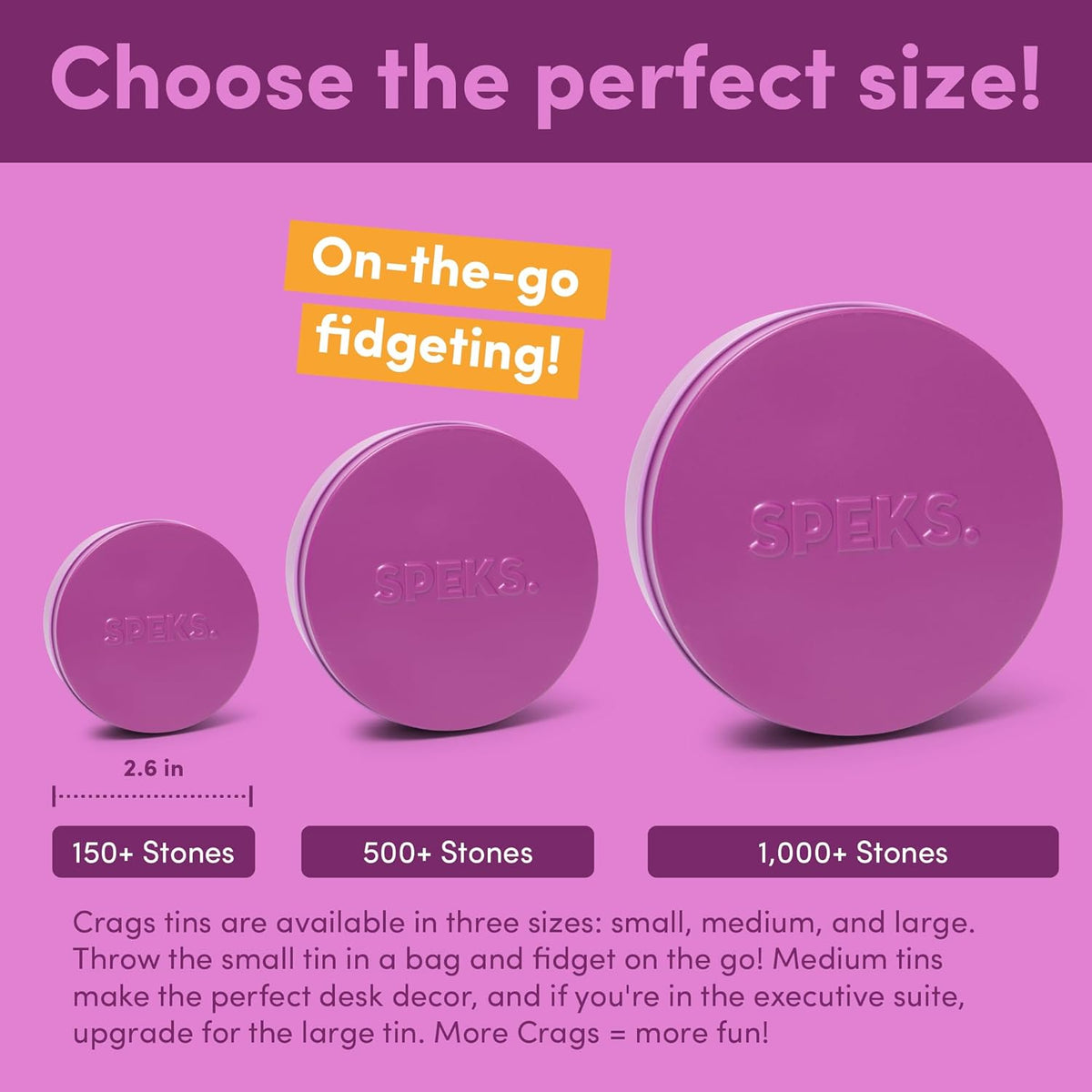 Speks Crags Ferrite Putty, Over 150 Ferrite Stones in a Metal Tin, Seriously Satisfying Fidget Toys