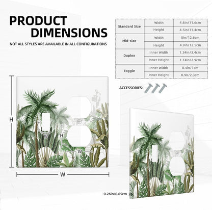 Palm Tree Banana Leaf Green Rainforest Natural Landscape Wallplates 1 Toggle 1 Duplex Switch Plate