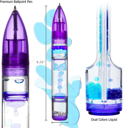 YUE MOTION Liquid Motion Bubbler Pens - Colorful Liquid Ballpoint Pen for Back to School