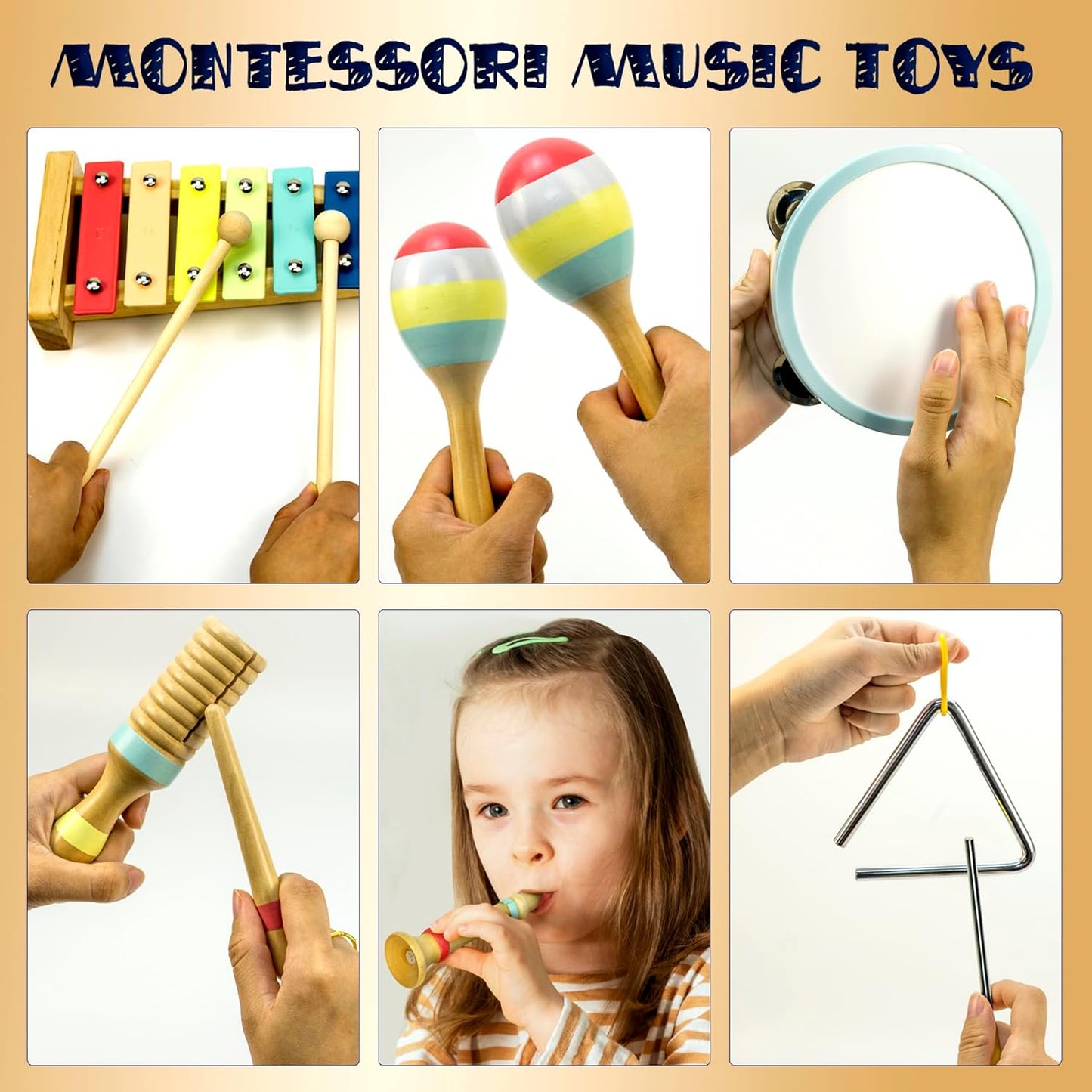 MINIARTIS Baby Musical Instruments Set - Montessori Musical Toys for Toddlers 1-3 | Modern Boho