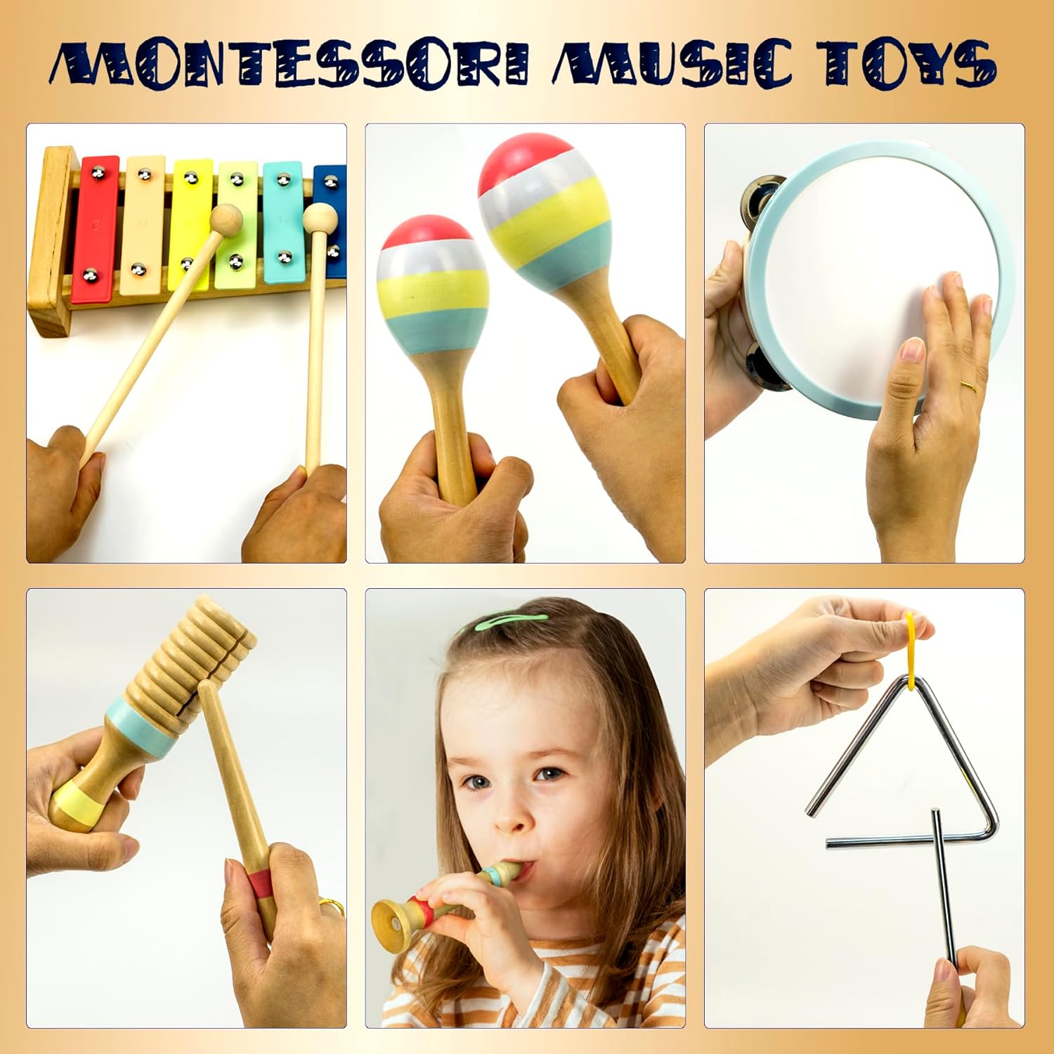 MINIARTIS Baby Musical Instruments Set - Montessori Musical Toys for Toddlers 1-3 | Modern Boho