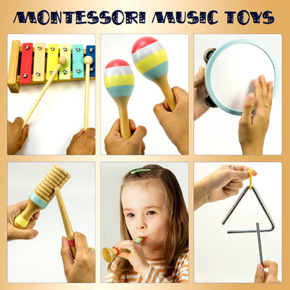 MINIARTIS Baby Musical Instruments Set - Montessori Musical Toys for Toddlers 1-3 | Modern Boho