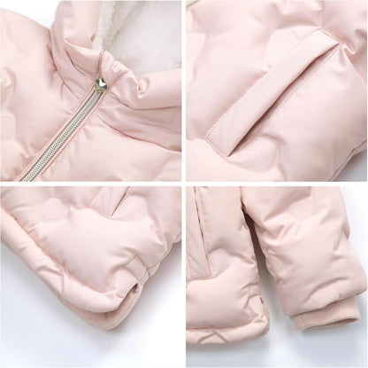 Rokka&Rolla Baby Toddler Girls' Water-Resistant Sherpa Fleece Lined Puffer Jacket Winter Coat