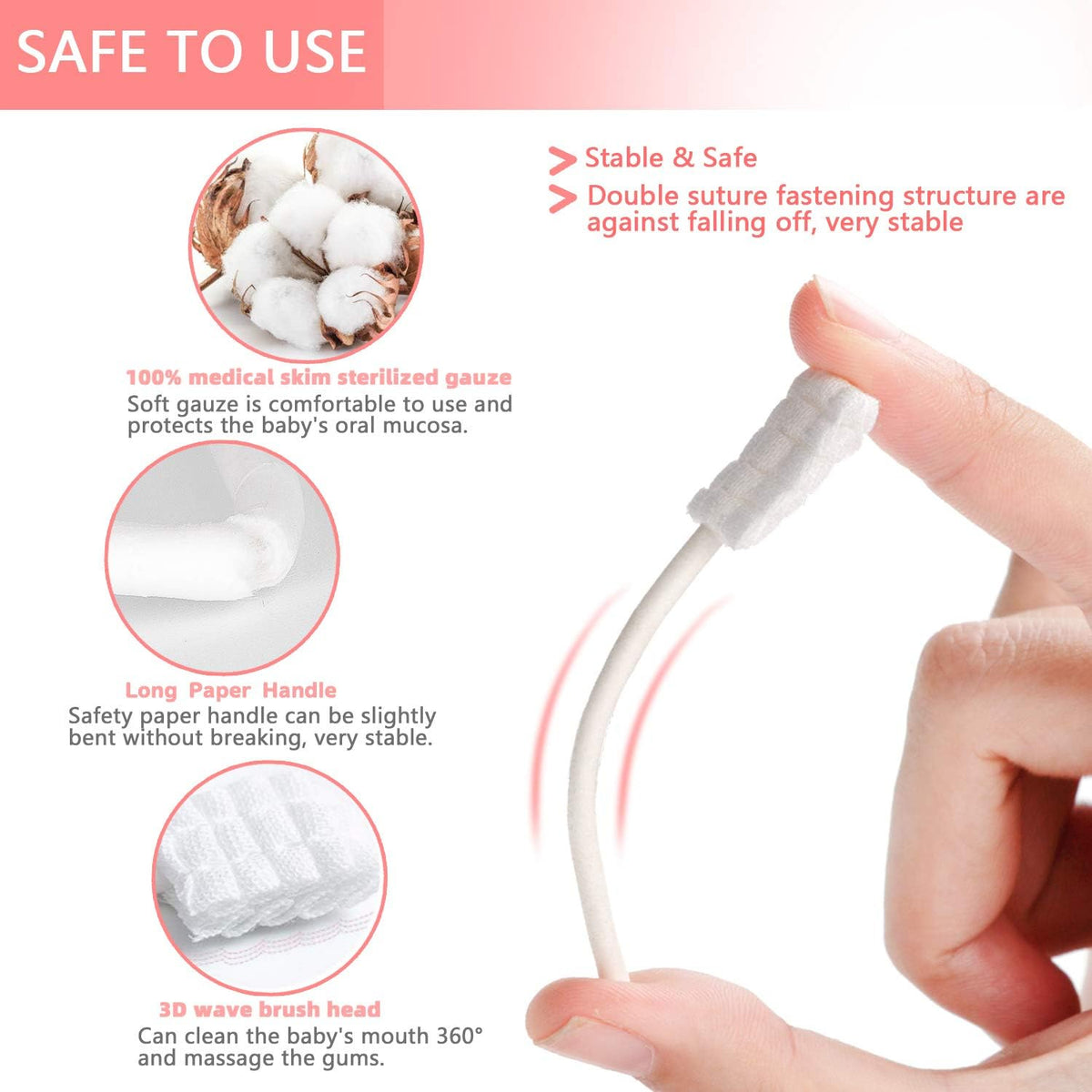 102PCS Baby Tongue Cleaner,Baby Oral Cleaner Newborn Baby Toothbrush,Disposable Infant Toothbrush