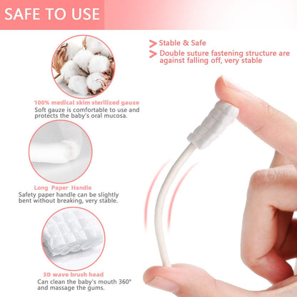 Baby Tongue Cleaner, Baby Toothbrush, 42Pcs Disposable Infant Toothbrush Clean Baby Mouth,Gauze Gum