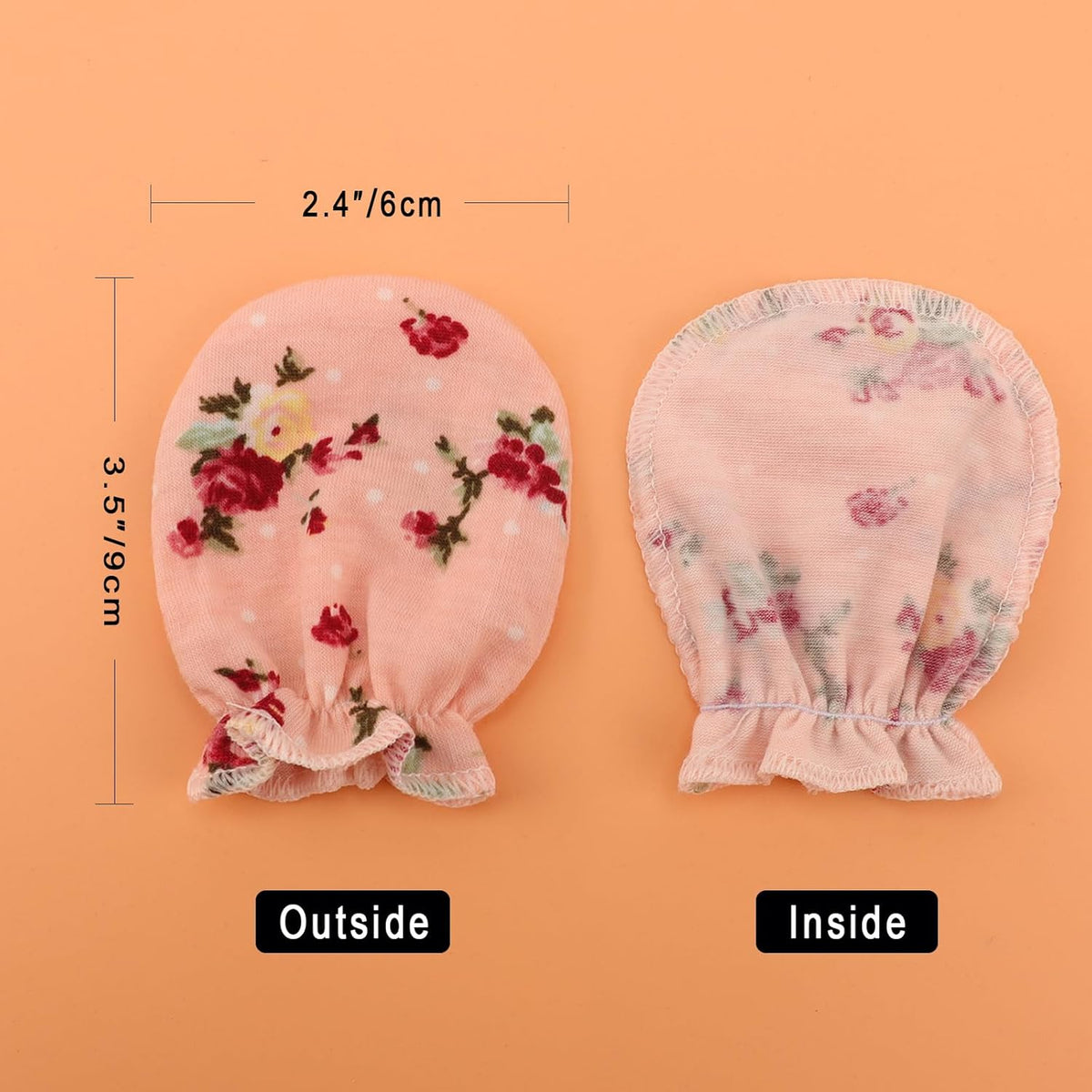 Newborn Baby Mittens No Scratch Cotton Elastic Wrist Gloves Infant Toddler Mittens for Baby Boy