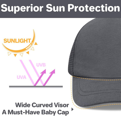 qikqik Baby Baseball Cap Toddler Baseball Hat with Mesh Infant Sun Hat UPF 50+ Baby Ball Cap