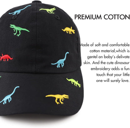 JANGANNSA Dinosaur Boys Girls Caps Embroidery Baby Baseball Caps Cotton Infant Toddler Kids Hat
