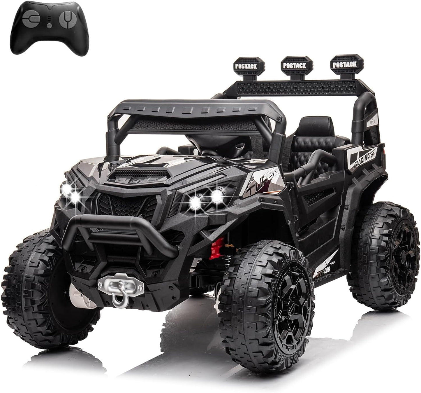 4x4 Kids Ride On Car with Remote Control, 24V Battery Powered Ride On Truck 4WD/2WD Switchable