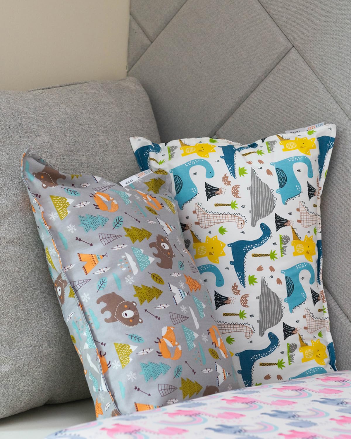 ALVABABY Toddler Pillowcases 2 Pack Organic Cotton Kids Pillow Cover Fit 13"x 18" or 12"x16"
