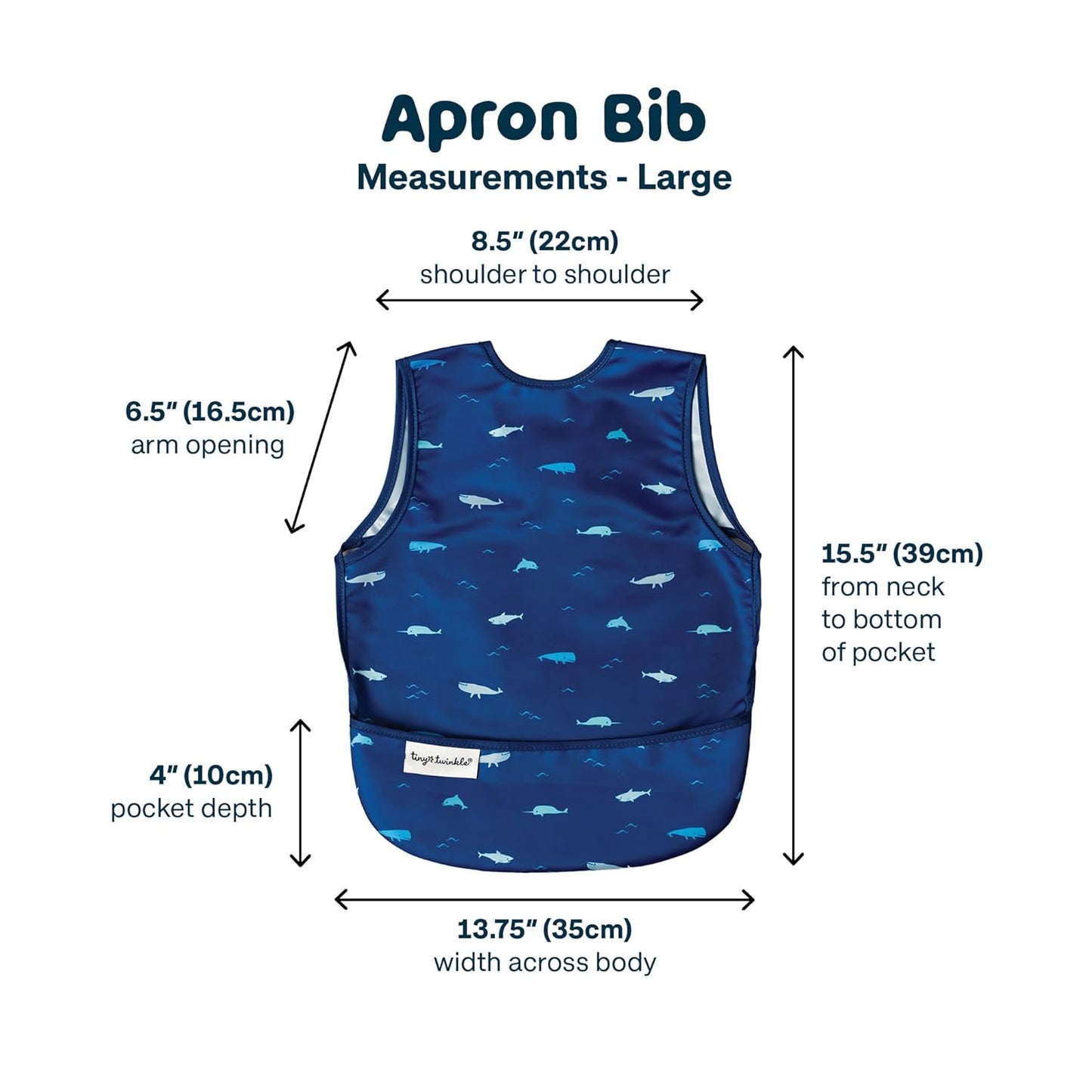 Tiny Twinkle Mess Proof Baby Bib - Waterproof & Lightweight Baby-Led Weaning Apron | 100% Recycled