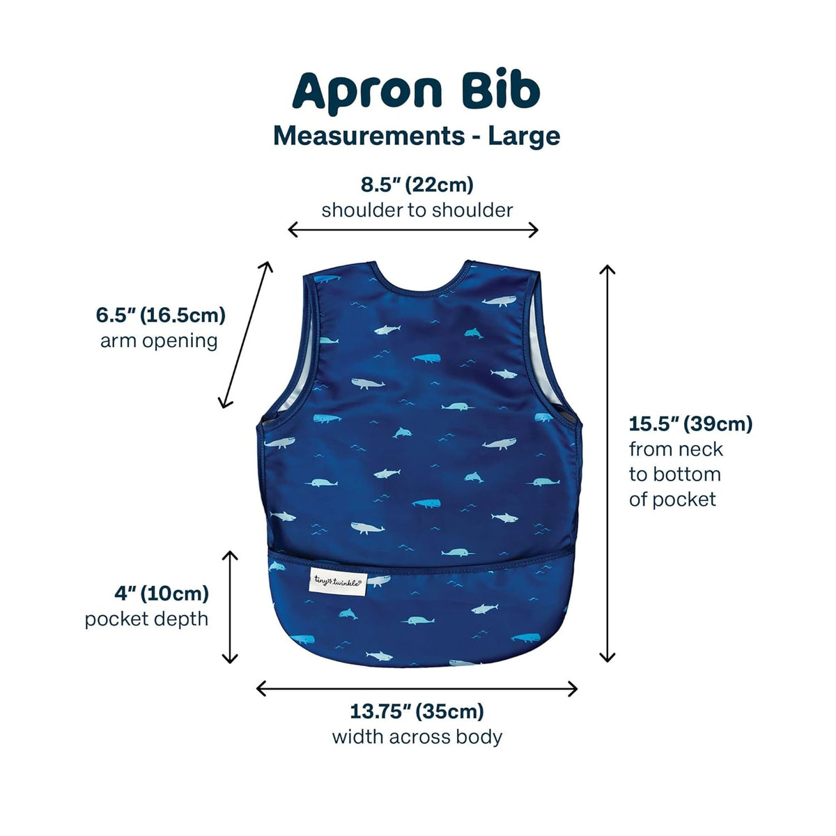 Tiny Twinkle Mess Proof Baby Bib - Waterproof & Lightweight Baby-Led Weaning Apron | 100% Recycled