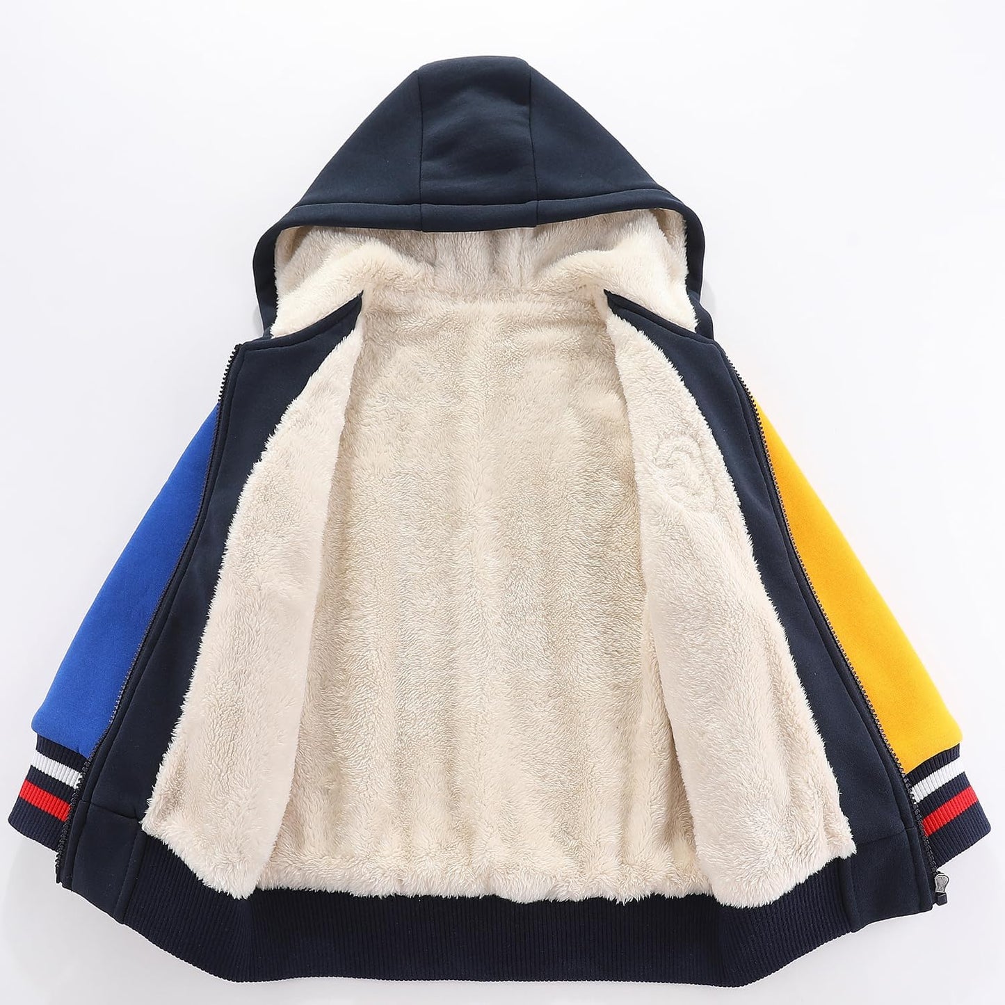 Bumeex Kids Boy's Girl's Sherpa Fleece Lined Jacket Spring Fall Winter Zip up Sweatshirt Hoodie