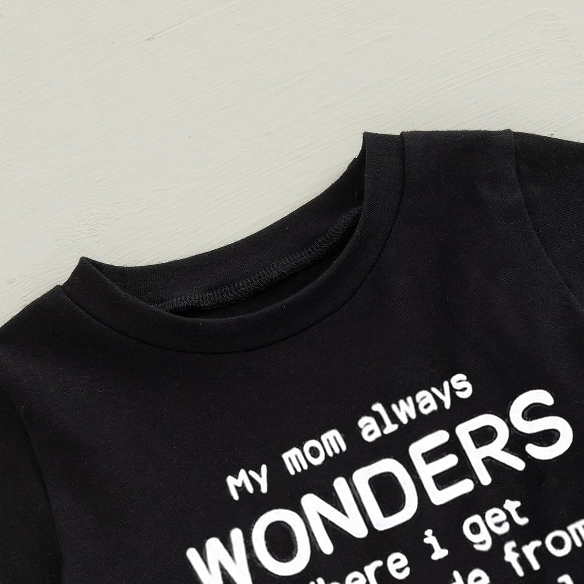 wdehow Toddler Kids Baby Boy Summer Clothes Sets 1T 2T 3T 4T 5T Letter Print Short Sleeve Tops