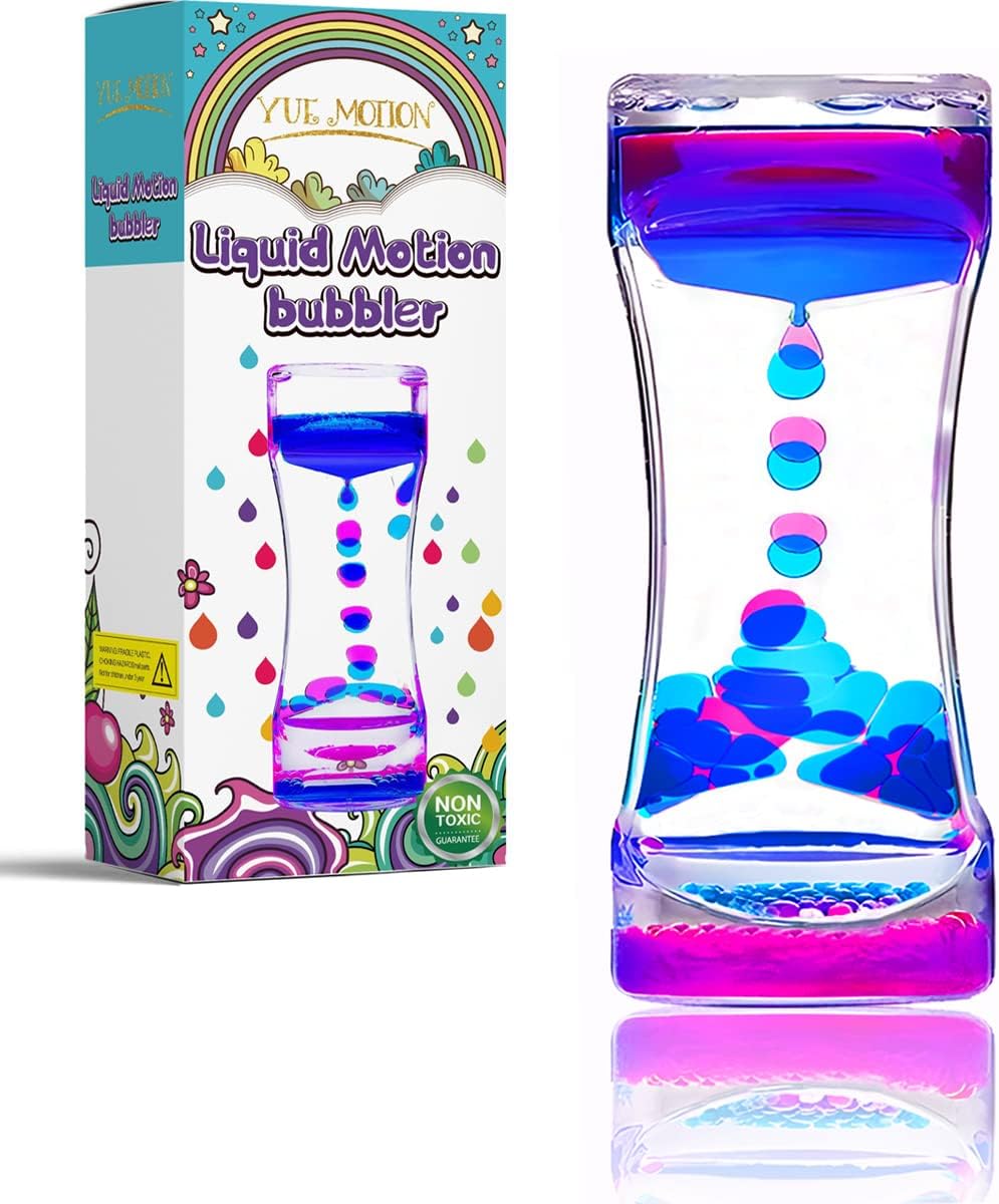 YUE MOTION Liquid Motion Bubbler - Calming Toys for Kids and Adults - Liquid Hourglass - Handheld