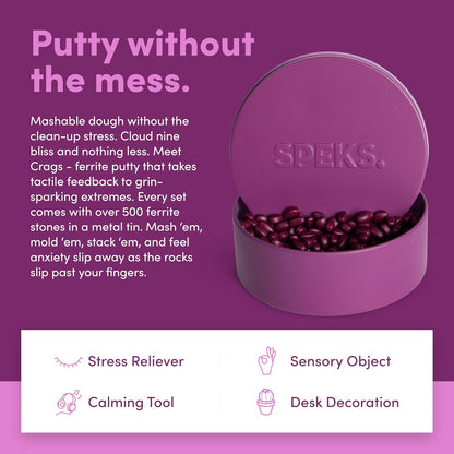 Speks Crags Ferrite Putty, Over 500 Ferrite Stones in a Metal Tin, Seriously Satisfying Fidget Toys