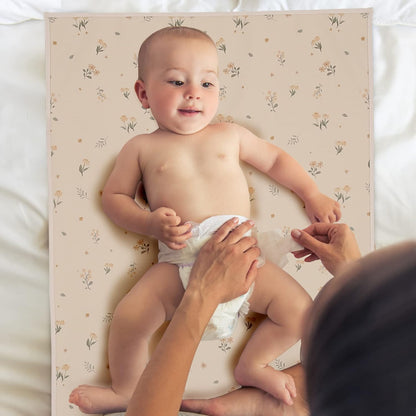 Vegan Leather Baby Changing Mat - Wipeable Portable Changing Pad, Foldable Travel Changing Mat for