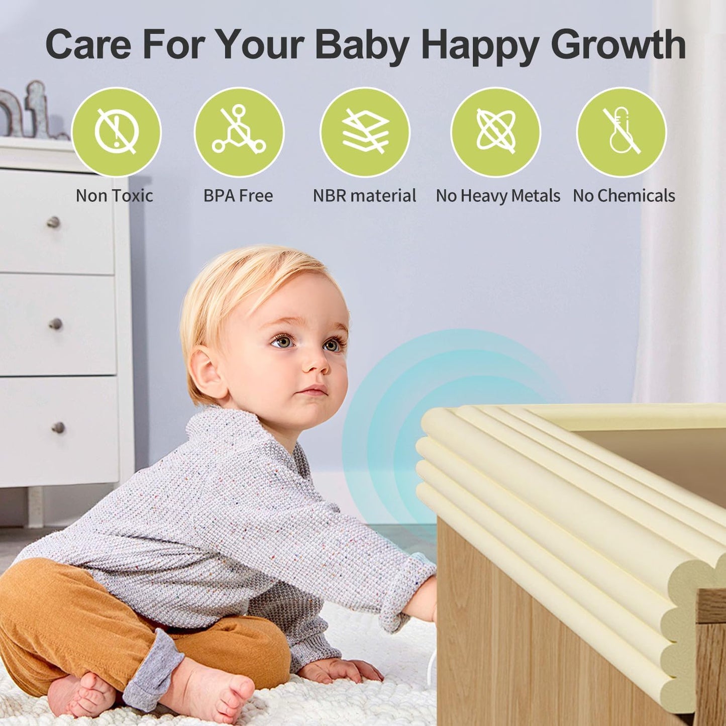 Baby Proofing Wall Corner Protector,Edge Guard Corner Protector,6.56ft Thinken Soft Corner
