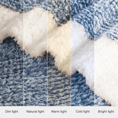 WRENSONGE Throw Blanket Cationic Dyeing Blue Soft Cozy Fluffy Warm Hand Made Throw Blankets for