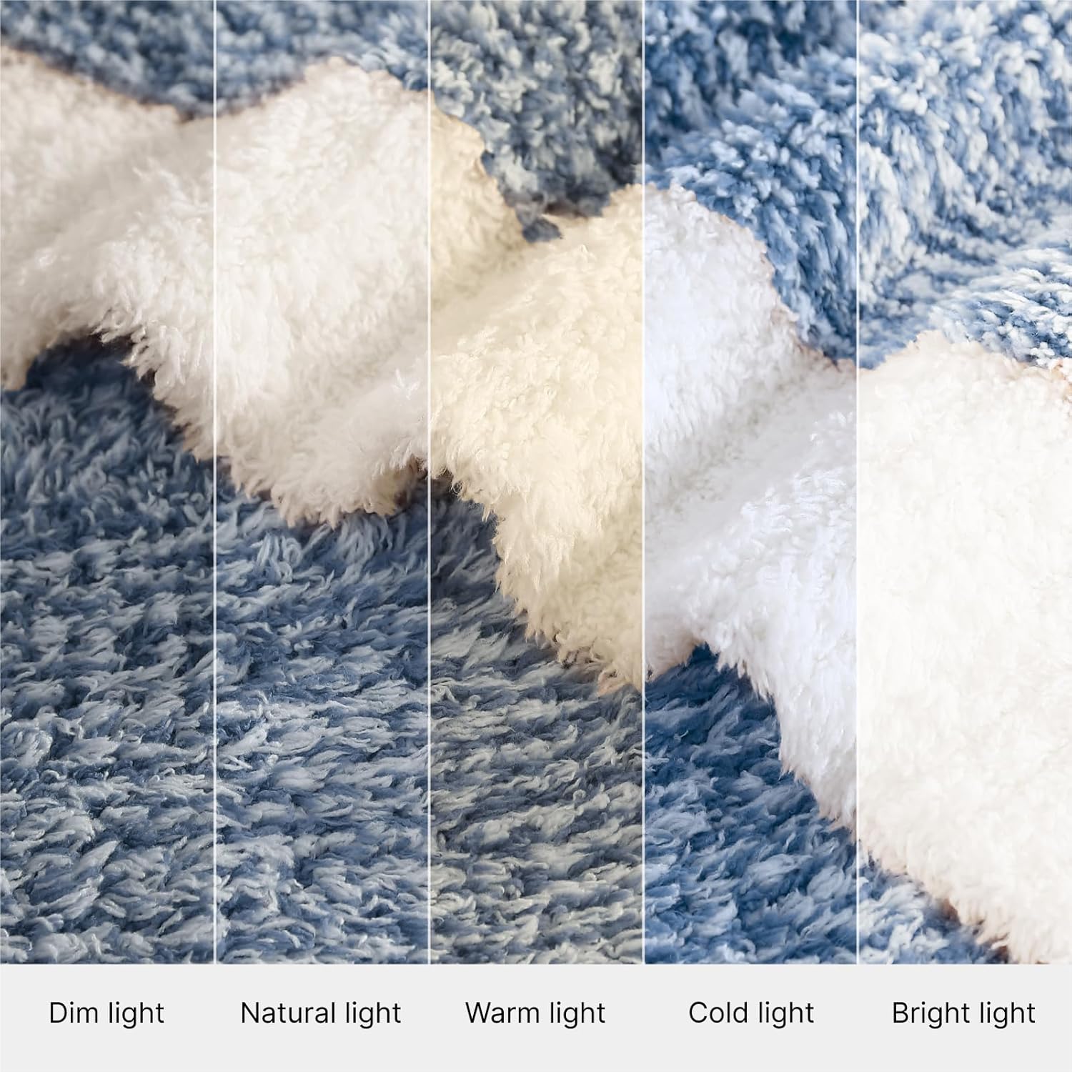 WRENSONGE Throw Blanket Cationic Dyeing Blue Soft Cozy Fluffy Warm Hand Made Weave Throw Blankets