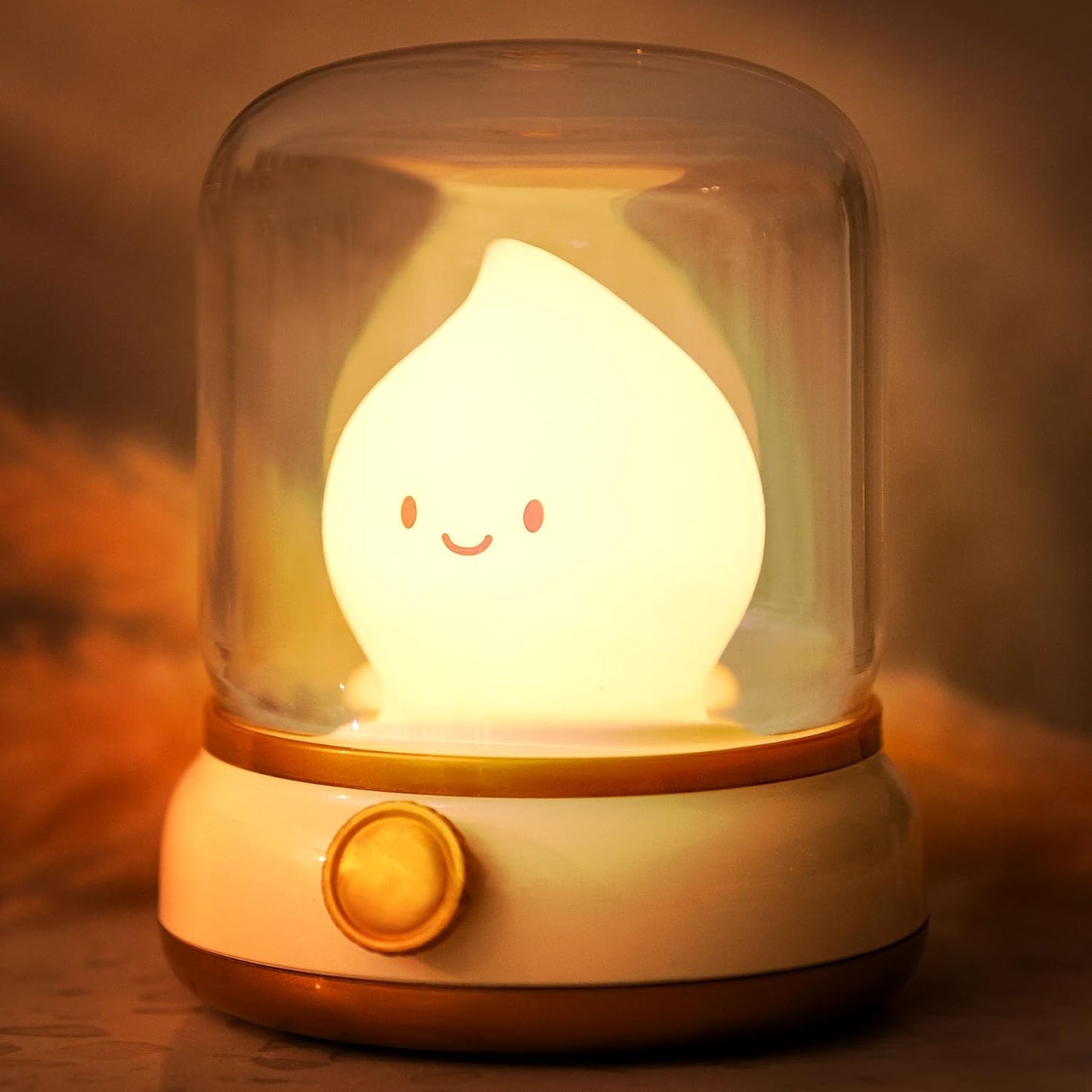 Cute Ghost Campfire Lamp, Halloween Decor,Kids Night Light，Adjustable Dimmable Rechargeable Night
