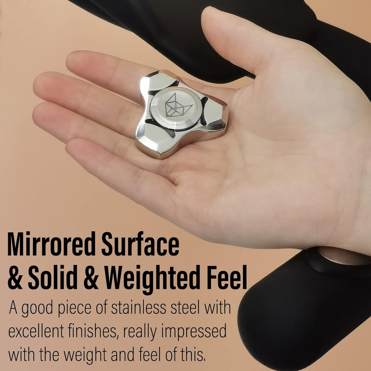 FREELOVE Metal Fidget Spinner for Adults, Stainless Steel Heavy Spinning Toys, Small Mini Fox Hand