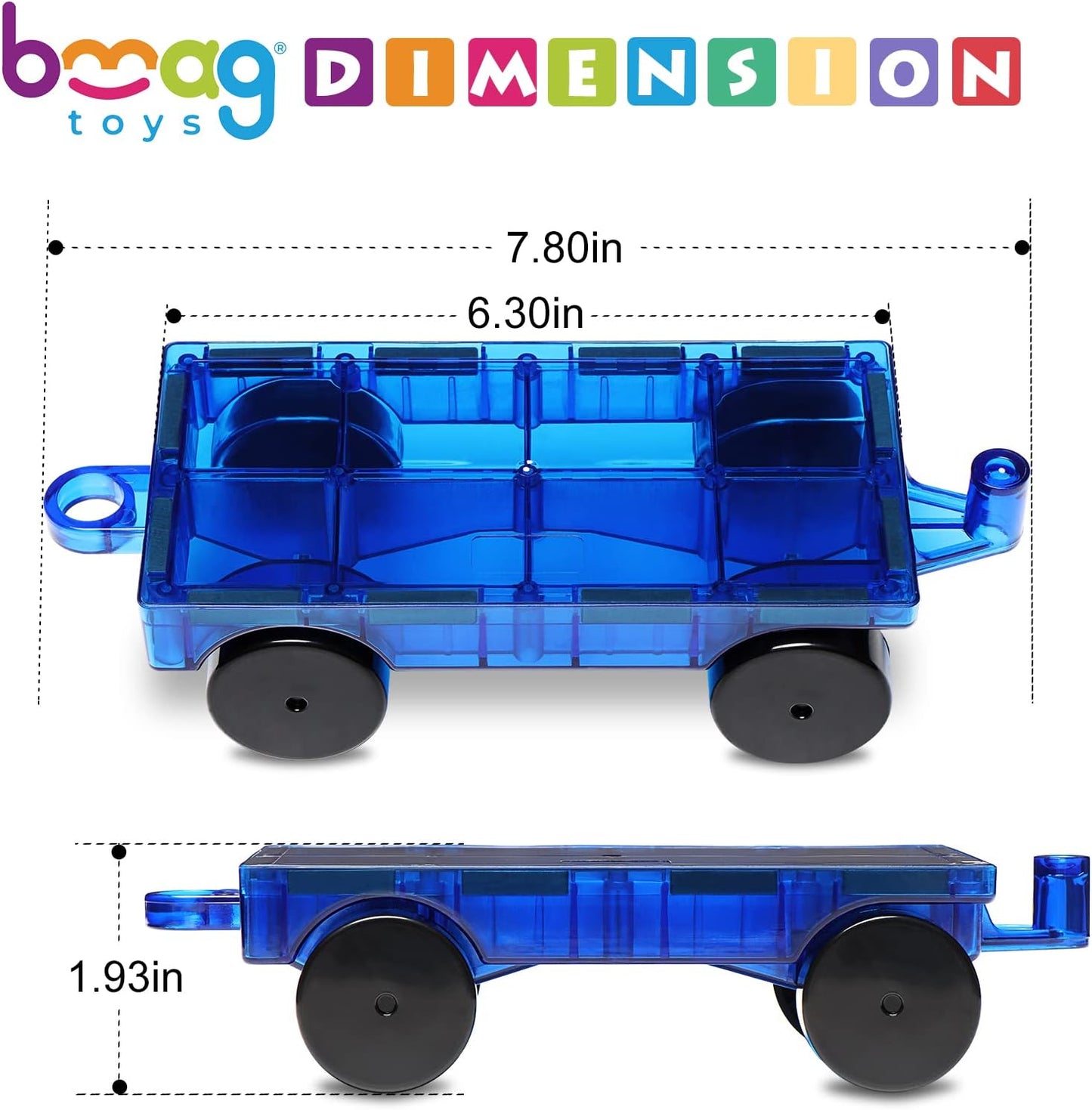 Bmag 2PCS Magnetic Car Set,Construction Vehicle Building Tiles,Magnet Toys Compatible with Magnetic