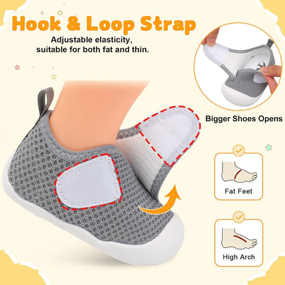 FEETCITY Baby First Walking Shoes Wide Baby Shoes Infant Sneakers Newborn Crib Shoe Barefoot
