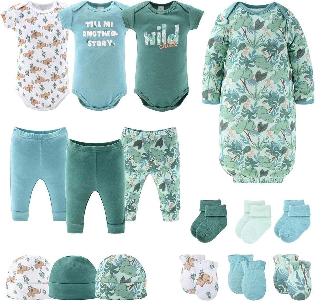 The Peanutshell Baby Layette Gift Set for Boys or Girls - Unisex Newborn to 9 Months Baby Clothes &