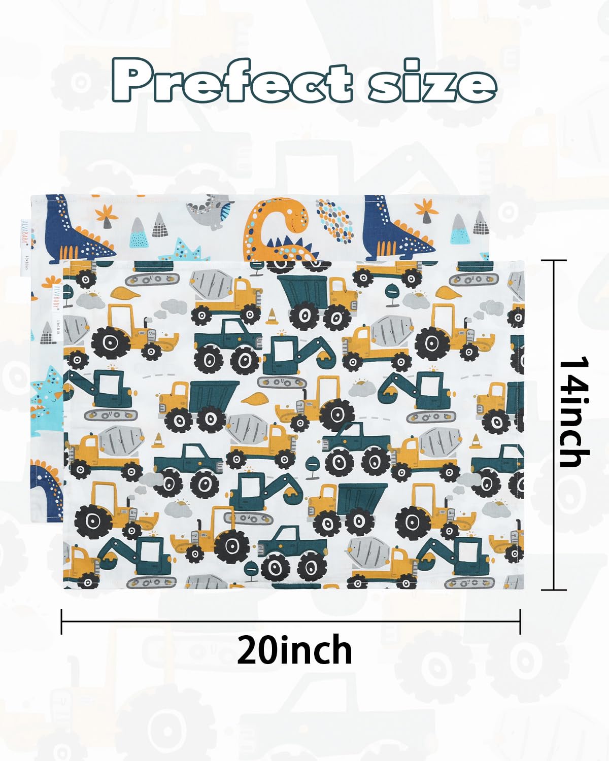 ALVABABY Toddler Pillowcases 2 Pack Organic Cotton Kids Pillow Cover Fit 13"x 18" or 14"x19"