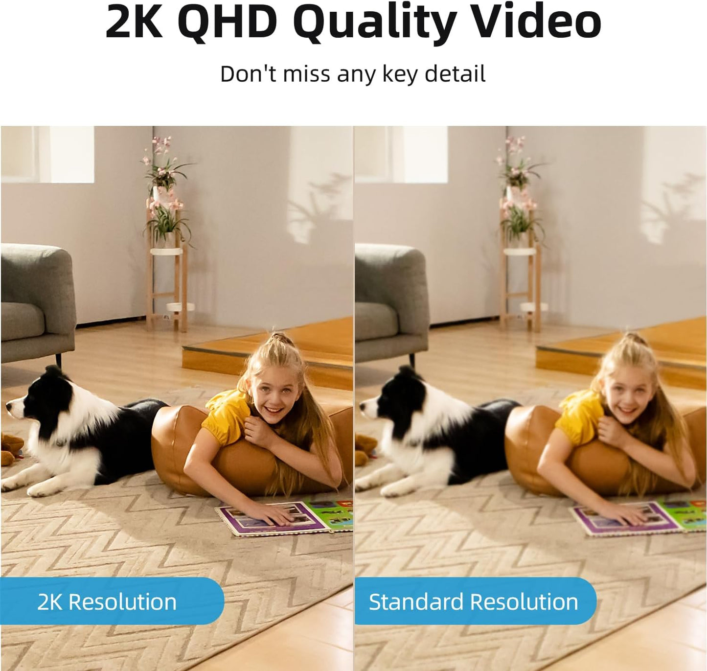 AOSU 2K Security Camera Indoor, Baby Monitor Pet Camera 360-Degree for Home Security with 2.4 GHz