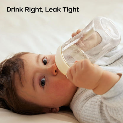 Bc babycare Sippy Cup Learner for 6+ Month Old with Nipples & Handles, Spill Proof Sippy Cup