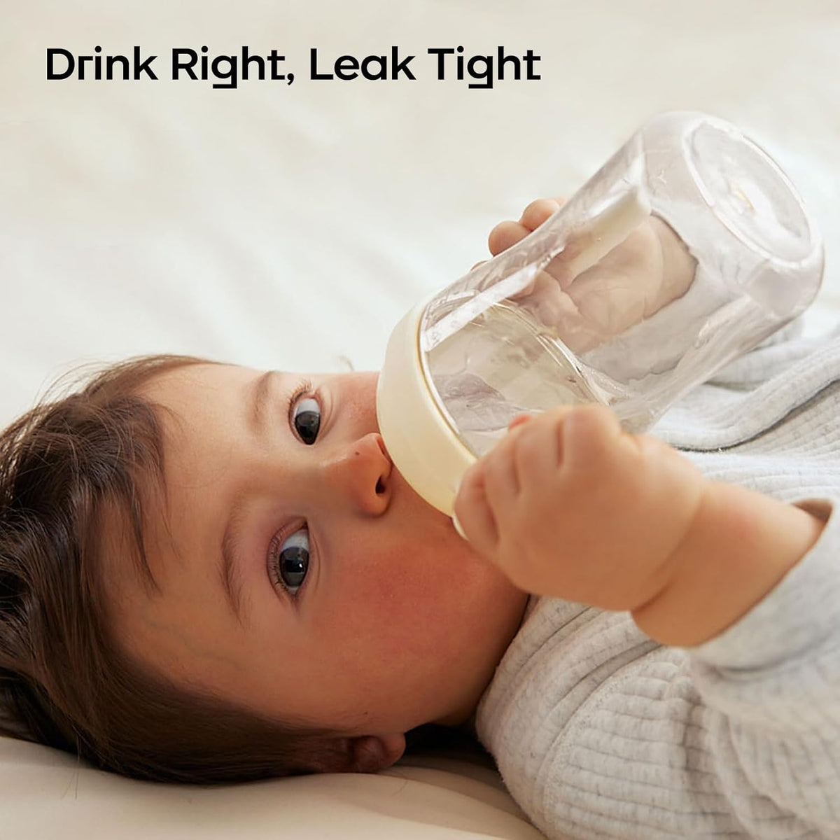 Bc babycare Sippy Cup Learner for 6+ Month Old with Nipples & Handles, Spill Proof Sippy Cup