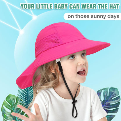 XIAOHAWANG Girls Sun Hat Baby Beach Hats Boys UPF 50+ Kids Summer Protection Cap Toddler Breathable