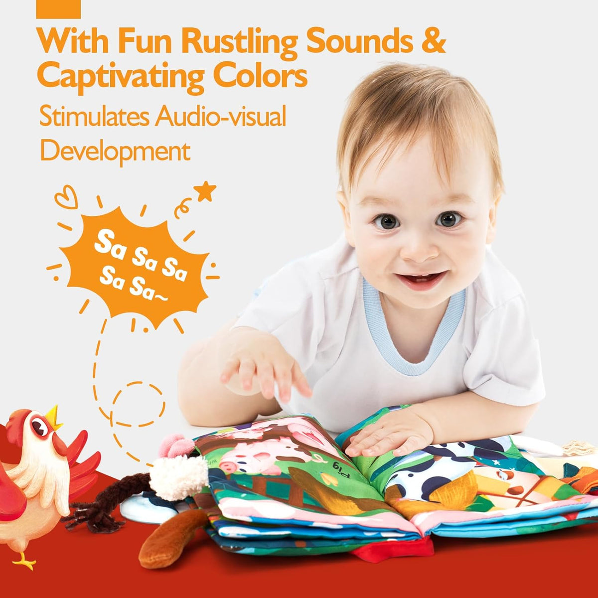 hahaland Baby Books 0-6 Months,Infant Tummy Time Toy High Contrast Sensory Toys 6 to 12 Months