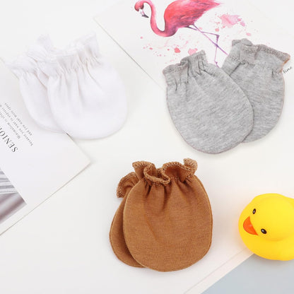 Newborn Baby Mittens No Scratch Cotton Elastic Wrist Gloves Infant Toddler Mittens for Baby Boy