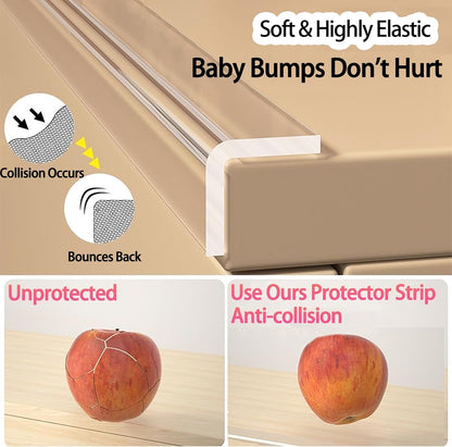 Clear Soft Corner Protectors for Furniture Strip,0.8in x13FT,2 RollSharp Edge & Table Bumper,Window