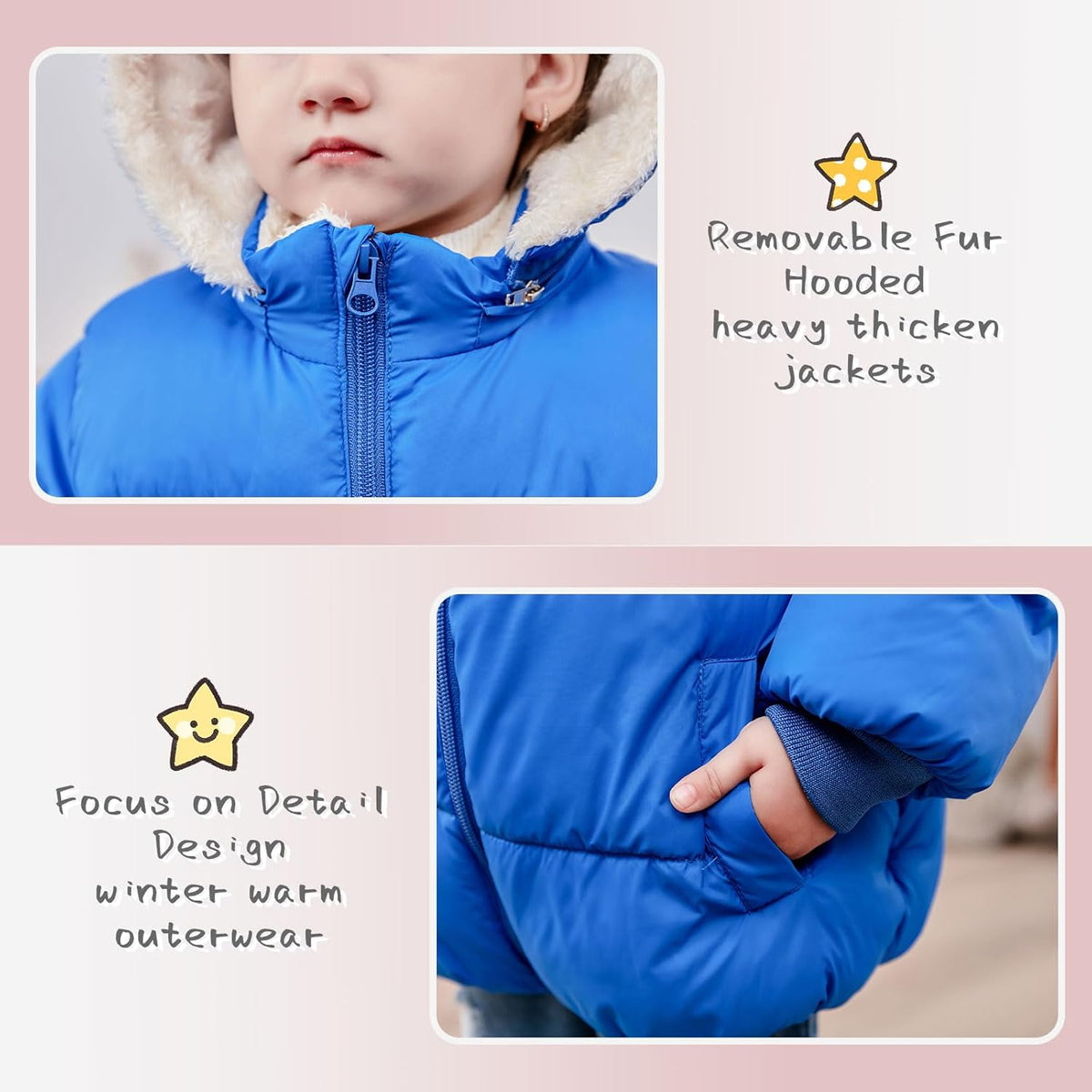 TUONROAD 1-6T Baby Girl Boy Winter Fleece Coats Toddler Warm Puffer Jackets Kids Down Alternative