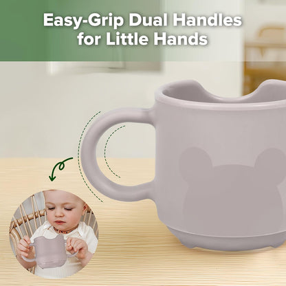 haakaa Silicone Toddler Cups, BPA Free Drop-Proof Training Open Cups for Baby 6 Months+, 5 Ounce