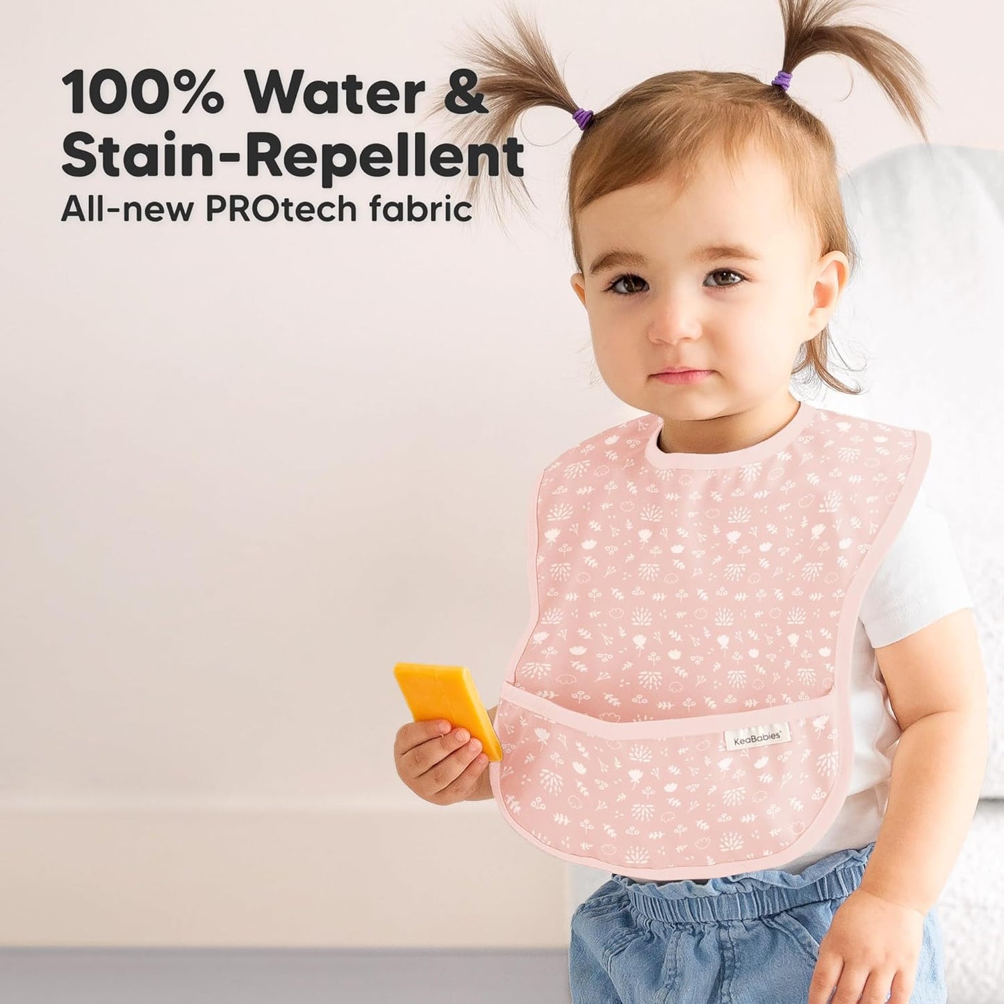 3-Pack Waterproof Baby Bibs for Eating - Lightweight Toddler Feeding Bibs with Large Food Catcher