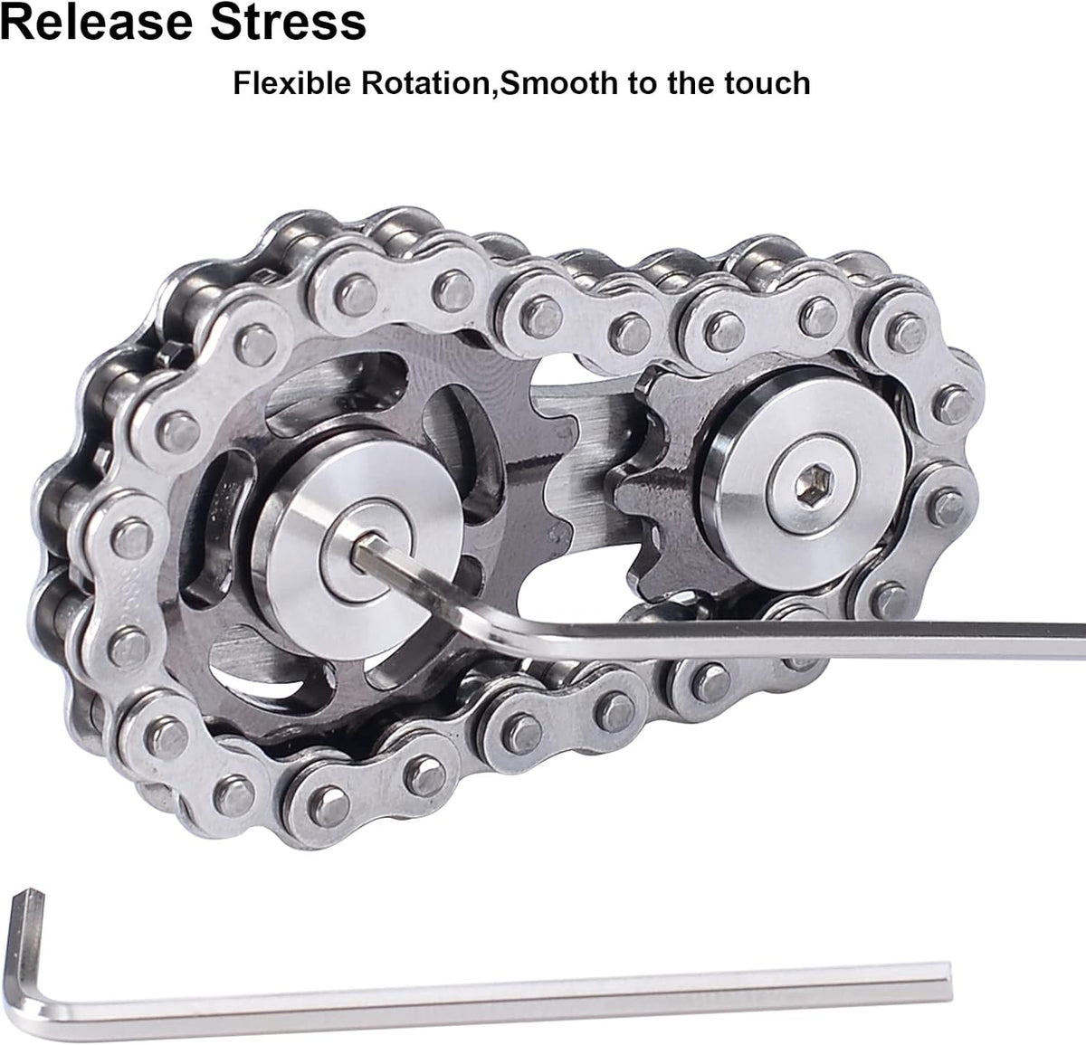 Chain Gear Fidget Spinner, Metal Sprocket Chain Fidget Toy, Stress Anxiety Relief Fidget Toy, Bike