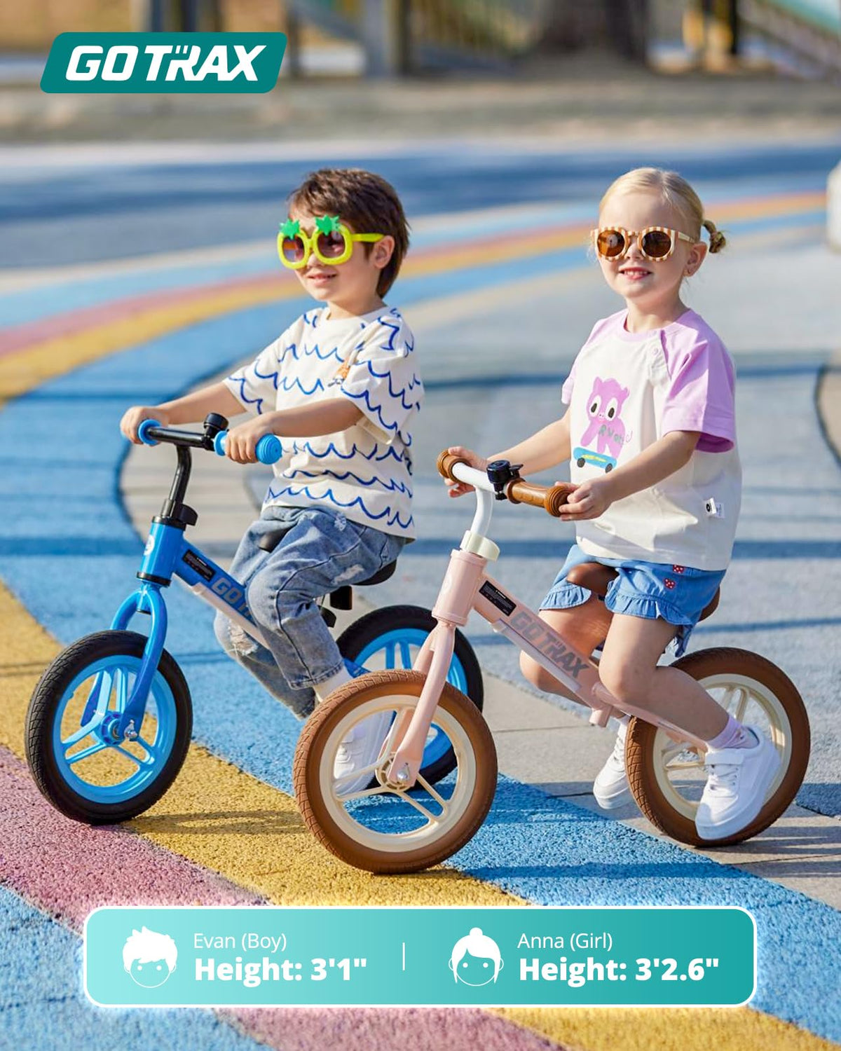 Gotrax KS12 Toddler Balance Bike, 12" No-Pedal Bike for Boys&Girls Ages 2-5