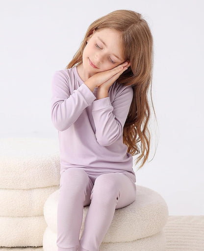 JunNeng Bamboo Viscose Pajamas for Toddler Baby, Boys Girls Solid Snug Fit Pajamas Long Sleeve