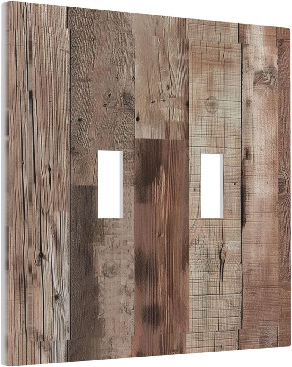 Decorative Switch Covers Plate Retro Wood Plank Vintaga Wooden Board 2 Gang Wall Plate Unique