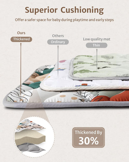 Blissful Diary Baby Play Mats for Floor, 59x59 Inch Thicker Foam Playmats for Babies and Toddlers
