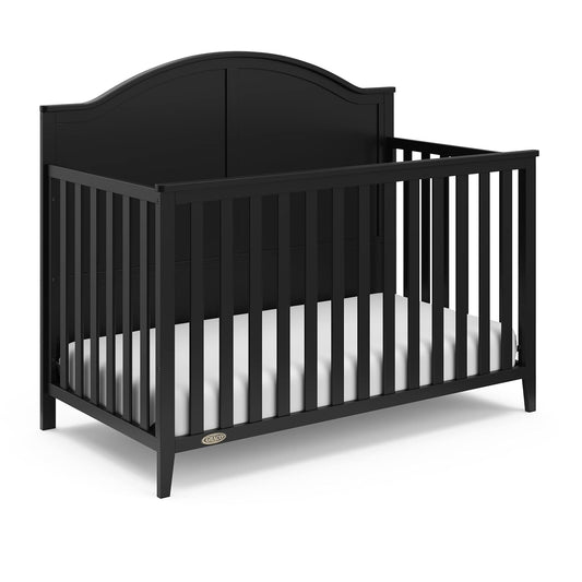Graco Wilfred 5-in-1 Convertible Crib (Black) – GREENGUARD Gold Certified, Converts to Toddler Bed