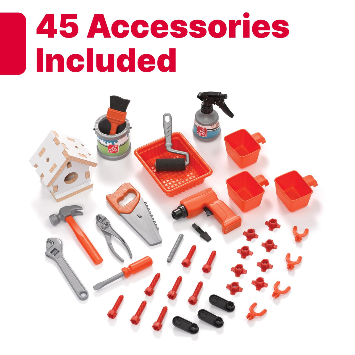 Step2 Big Builders Pro Workshop for Kids, Indoor/Outdoor Tool Bench for Children, Interactive Play