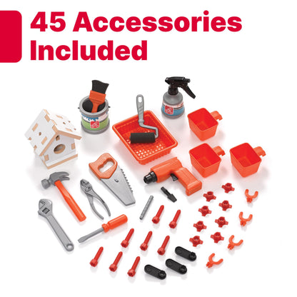 Step2 Big Builders Pro Workshop for Kids, Indoor/Outdoor Tool Bench for Children, Interactive Play