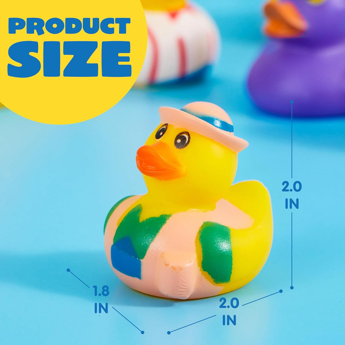 JOYIN 15 Pcs Rubber Ducks, Random Assortment Ducks Bulk with Mesh Carry Bag, Mini Rubber Duckies