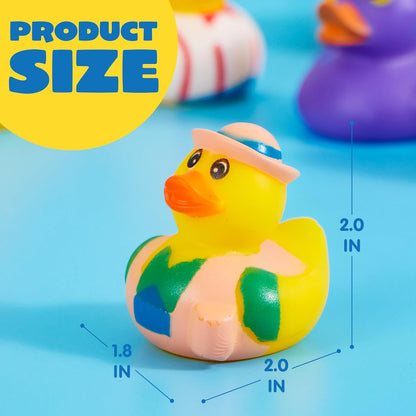 JOYIN 60 Pcs Rubber Ducks, Random Assortment Ducks Bulk with Mesh Carry Bag, Mini Rubber Duckies
